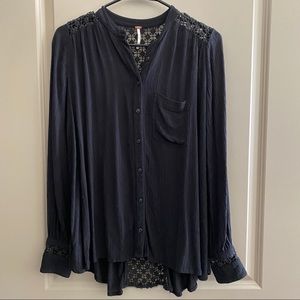 Free People “The Best” Button Front Blouse